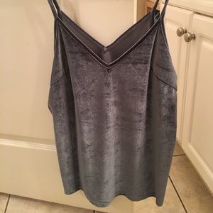 Grey velvet top